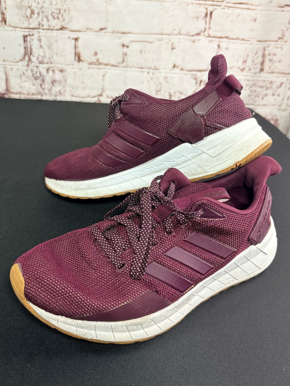 adidas Women's Burgundy Athletic Sneakers with White Midsole
